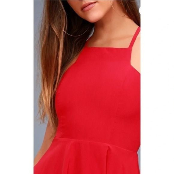 Lulus • NWT Call to Charms Red Skater Dress - Picture 4 of 11
